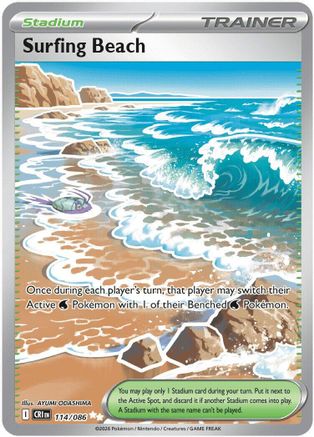 Image of Surfing Beach 114  - Holofoil ME04 Chaos Rising - Ultra Rare