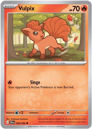 Image of Vulpix 008  - Reverse Holofoil ME04 Chaos Rising - Common