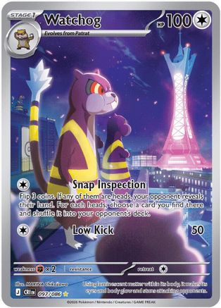 Image of Watchog 097/086  - Holofoil ME04 Chaos Rising - Illustration Rare