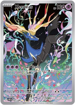Image of Xerneas 091/086  - Holofoil ME04 Chaos Rising - Illustration Rare