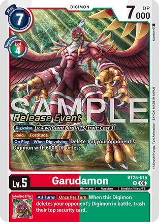 Image of Garudamon (BT25-015) - Dual Revolution Release Event Cards Foil