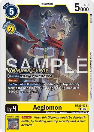 Image of Aegiomon (BT25-033) - Dual Revolution Release Event Cards Foil