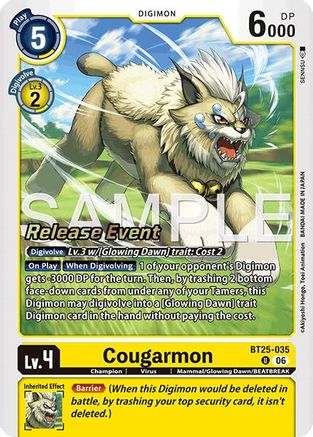 Image of Cougarmon (BT25-035) - Dual Revolution Release Event Cards Foil