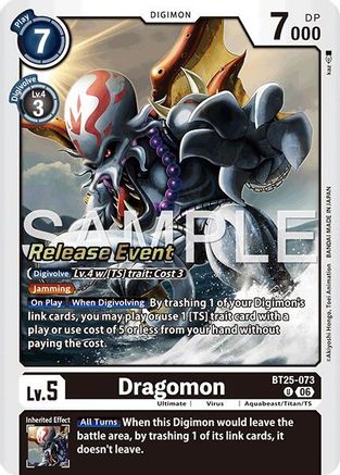 Image of Dragomon (BT25-073) - Dual Revolution Release Event Cards Foil