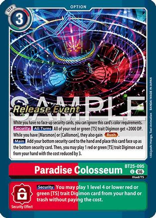 Image of Paradise Colosseum (BT25-095) - Dual Revolution Release Event Cards Foil