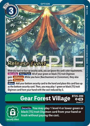 Image of Gear Forest Village (BT25-099) - Dual Revolution Release Event Cards Foil