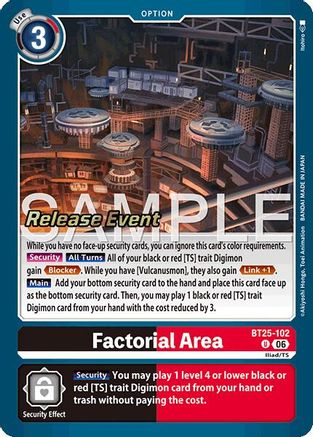 Image of Factorial Area (BT25-102) - Dual Revolution Release Event Cards Foil
