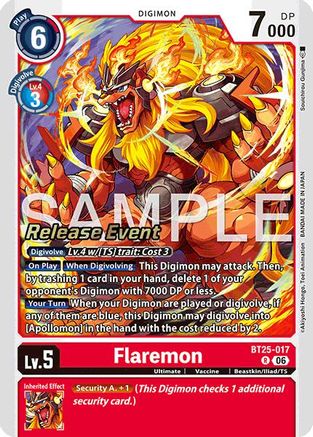Image of Flaremon (BT25-017) - Dual Revolution Release Event Cards Foil