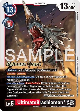 Image of UltimateBrachiomon (BT25-019) - Dual Revolution Release Event Cards Foil