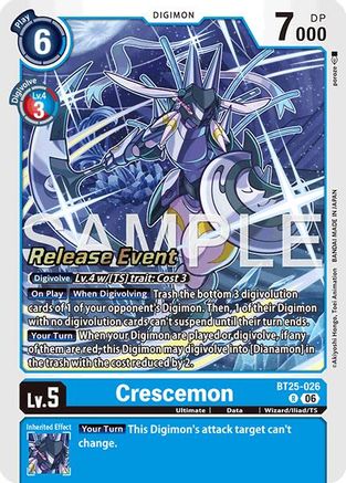 Image of Crescemon (BT25-026) - Dual Revolution Release Event Cards Foil