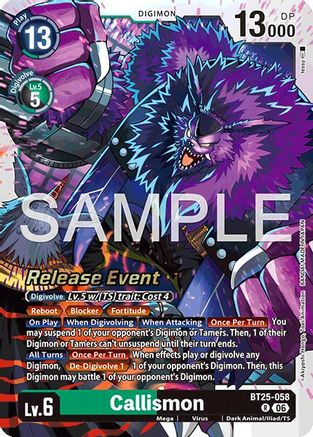 Image of Callismon (BT25-058) - Dual Revolution Release Event Cards Foil