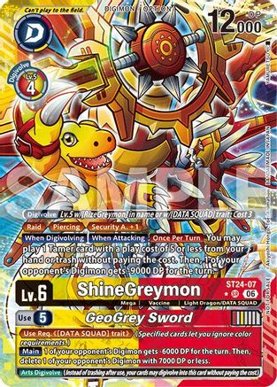 Image of ShineGreymon // GeoGrey Sword (Dual Revolution Release Event Winner) (ST24-07) - Dual Revolution Release Event Cards Foil