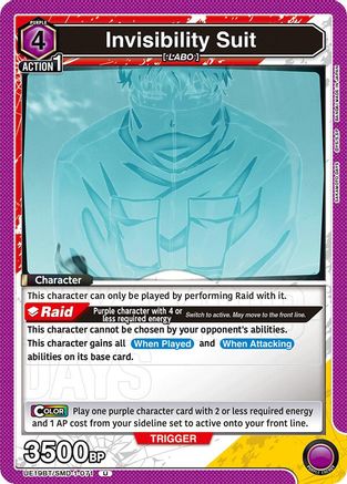 Image of Invisibility Suit (UE19BT/SMD-1-071) - UE19BT SAKAMOTO DAYS