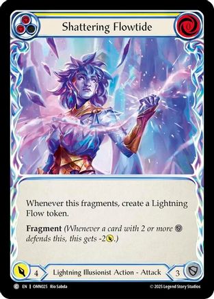 Image of Shattering Flowtide (Yellow) (OMN025) - Omens of the Third Age Rainbow Foil