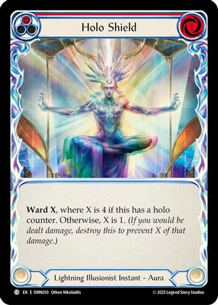 Image of Holo Shield (Red) (OMN030) - Omens of the Third Age Rainbow Foil