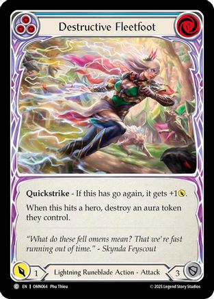 Image of Destructive Fleetfoot (Blue) (OMN064) - Omens of the Third Age Rainbow Foil