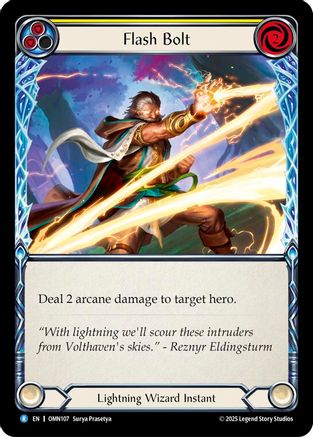 Image of Flash Bolt (Yellow) (OMN107) - Omens of the Third Age Rainbow Foil