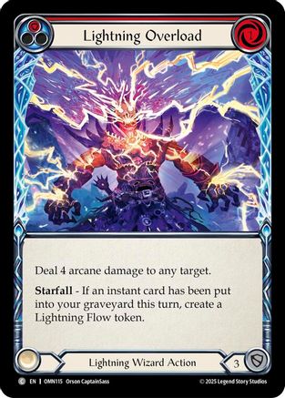 Image of Lightning Overload (Red) (OMN115) - Omens of the Third Age Rainbow Foil