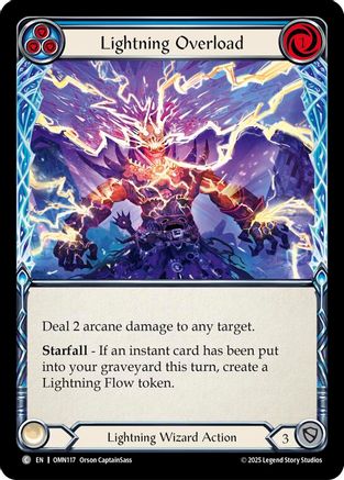 Image of Lightning Overload (Blue) (OMN117) - Omens of the Third Age Rainbow Foil