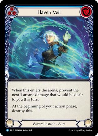 Image of Haven Veil (Blue) (OMN139) - Omens of the Third Age Rainbow Foil