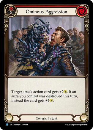 Image of Ominous Aggression (Red) (OMN216) - Omens of the Third Age Rainbow Foil