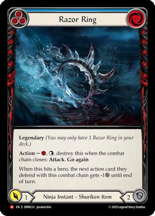 Image of Razor Ring (Blue) (OMN233) - Omens of the Third Age Cold Foil