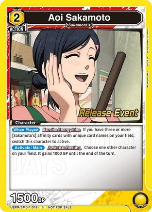 Image of Aoi Sakamoto (019) (Release Event) (UE19BT/SMD-1-019) - UE19BT SAKAMOTO DAYS Release Event Cards