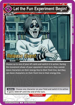 Image of Let the Fun Experiment Begin! (Release Event) (UE19BT/SMD-1-080) - UE19BT SAKAMOTO DAYS Release Event Cards