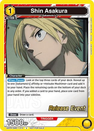 Image of Shin Asakura (014) (Release Event) (UE19BT/SMD-1-014) - UE19BT SAKAMOTO DAYS Release Event Cards