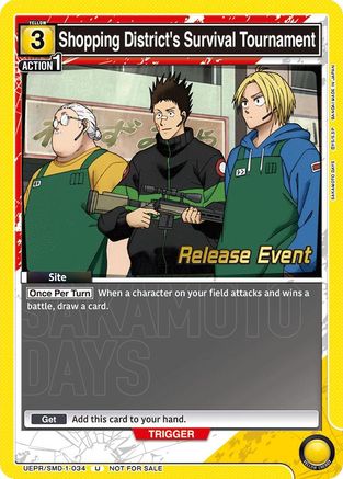 Image of Shopping District's Survival Tournament (Release Event) (UE19BT/SMD-1-034) - UE19BT SAKAMOTO DAYS Release Event Cards