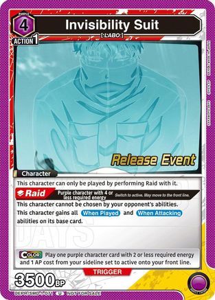 Image of Invisibility Suit (Release Event) (UE19BT/SMD-1-071) - UE19BT SAKAMOTO DAYS Release Event Cards