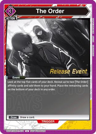 Image of The Order (Release Event) (UE19BT/SMD-1-074) - UE19BT SAKAMOTO DAYS Release Event Cards