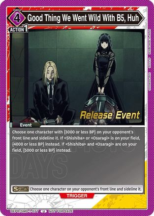 Image of Good Thing We Went Wild With B5, Huh (Release Event) (UE19BT/SMD-1-077) - UE19BT SAKAMOTO DAYS Release Event Cards