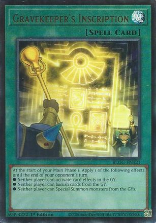 Image of Gravekeeper's Inscription (BLGG-EN121) - Battles of Legend: Glorious Gallery 1st Edition