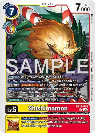 Image of Shishimamon (EX12-011) - Digital World Shambala Foil
