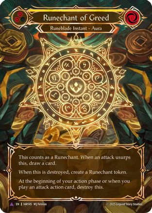 Image of Runechant of Greed (Yellow)(Marvel) (IAR145-MV) - Omens of the Third Age Cold Foil