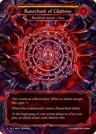 Image of Runechant of Gluttony (Yellow)(Marvel) (IAR153-MV) - Omens of the Third Age Cold Foil