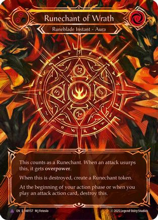 Image of Runechant of Wrath (Yellow)(Marvel) (IAR157-MV) - Omens of the Third Age Cold Foil