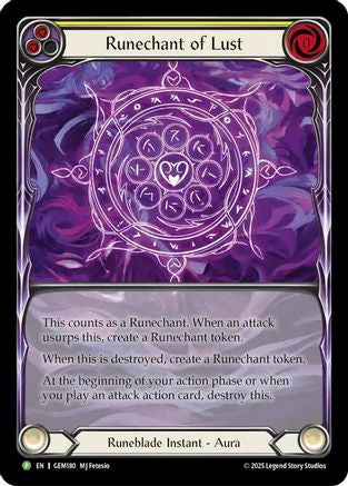 Image of Runechant of Lust (Yellow) (GEM180) - Gem Pack 5 Rainbow Foil