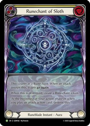 Image of Runechant of Sloth (Yellow) (GEM182) - Gem Pack 5 Rainbow Foil