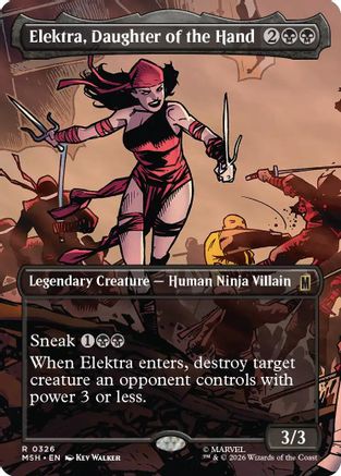 Image of Elektra, Daughter of the Hand (Borderless) (MSH-326) - Marvel Super Heroes Foil