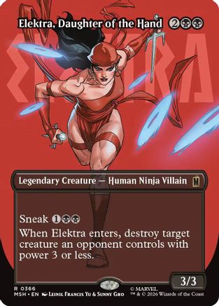 Image of Elektra, Daughter of the Hand (Borderless) (366) (MSH-366) - Marvel Super Heroes