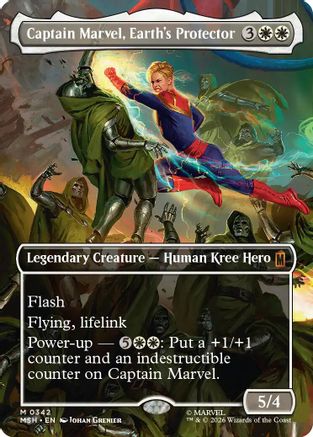 Image of Captain Marvel, Earth's Protector (Borderless) (0342) (MSH-342) - Marvel Super Heroes