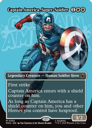 Image of Captain America, Super-Soldier (Borderless) (0352) (MSH-352) - Marvel Super Heroes