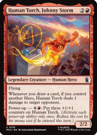 Image of Human Torch, Johnny Storm (MSH-136) - Marvel Super Heroes Foil