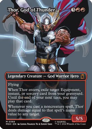 Image of Thor, God of Thunder (Borderless) (0369) (MSH-369) - Marvel Super Heroes Foil