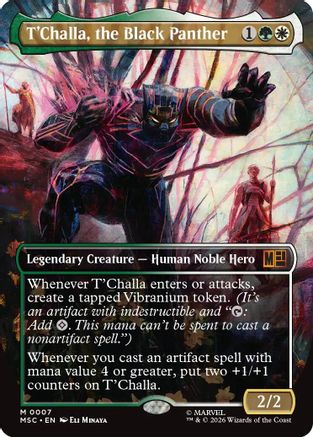 Image of T'Challa, the Black Panther (Borderless) (MSC-007) - Commander: Marvel Super Heroes Foil