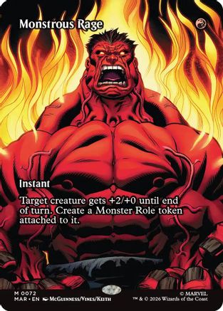 Image of Monstrous Rage (Borderless) (MAR-072) - Marvel Universe Eternal-Legal Foil
