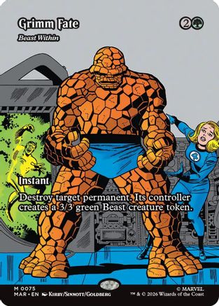 Image of Grimm Fate - Beast Within (Borderless) (MAR-075) - Marvel Universe Eternal-Legal Foil