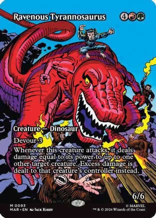 Image of Ravenous Tyrannosaurus (Borderless) (MAR-093) - Marvel Universe Eternal-Legal Foil